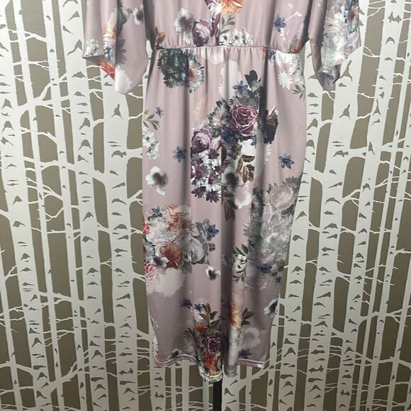 ASOS Floral Print Dolman Sleeve Empire Waist Midi Dress 8 - Picture 12 of 12